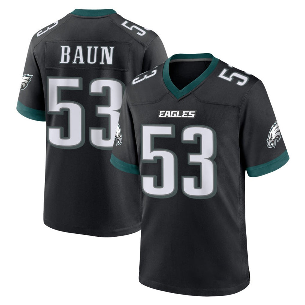 Kdoa P.Eagles #53 Zack Baun Player Black Game Home Stitched Jerseys