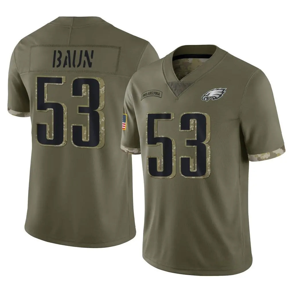 Kdoa P.Eagles #53 Zack Baun Player Olive Salute To Service Limited Stitched Jerseys
