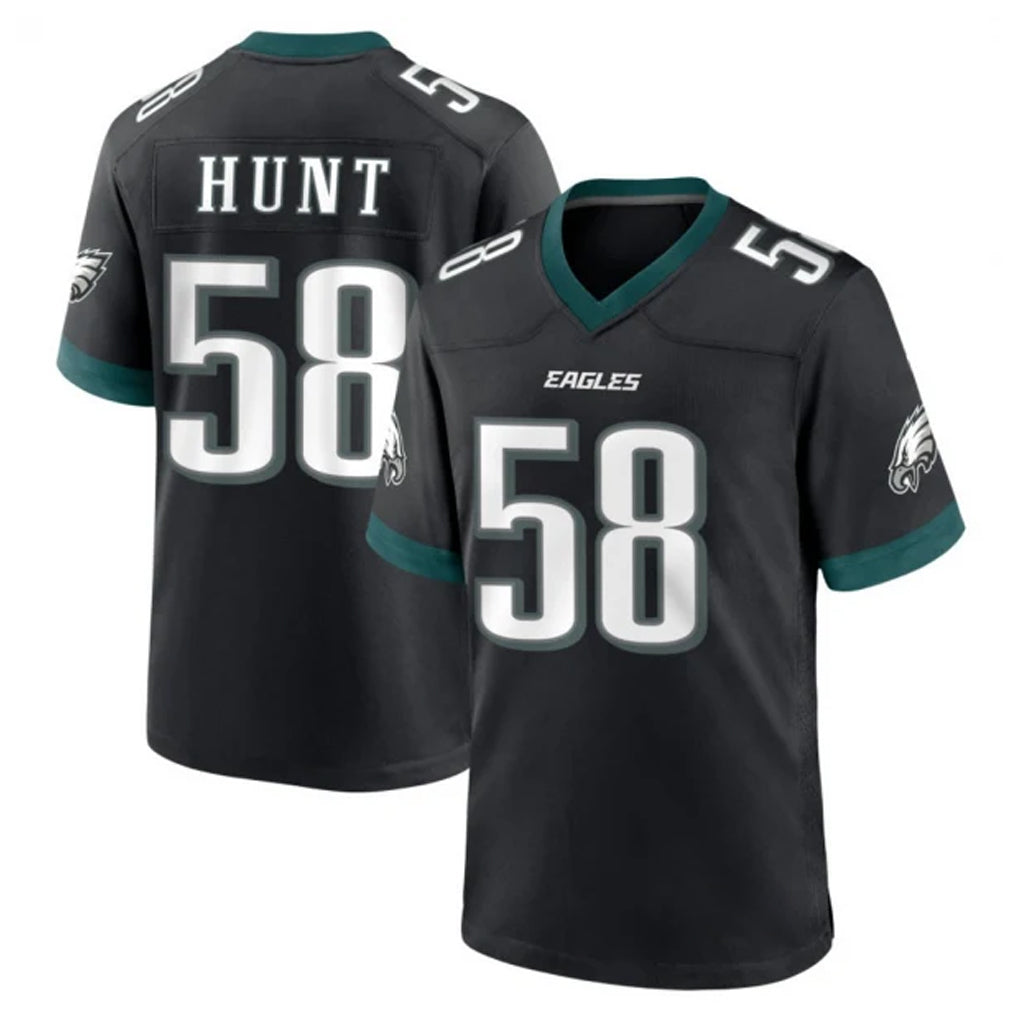 Kdoa P.Eagles #58 Jalyx Hunt Player Black Game Home Stitched Jerseys