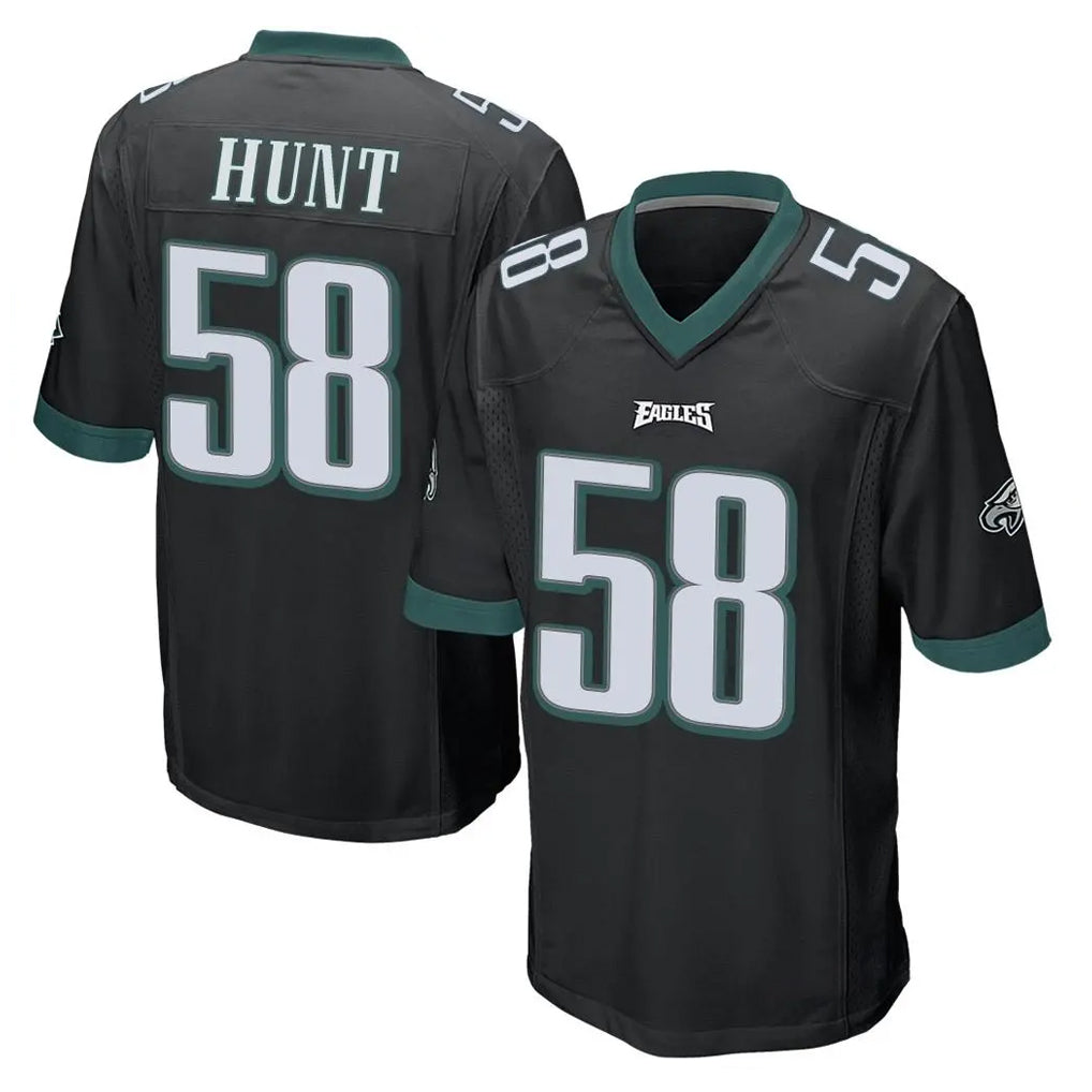 Kdoa P.Eagles #58 Jalyx Hunt Player Black Home Game Stitched Jerseys