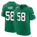 Kdoa P.Eagles #58 Jalyx Hunt Player Green Kelly Alternate Home Game Stitched Jerseys