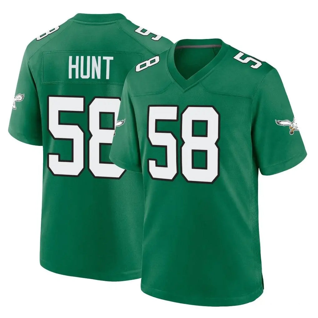 Kdoa P.Eagles #58 Jalyx Hunt Player Green Kelly Alternate Home Game Stitched Jerseys