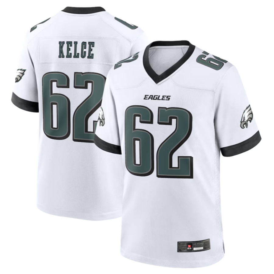 Kdoa P.Eagles #62 Jason Kelce White White Game Stitched American Stitched Jerseys
