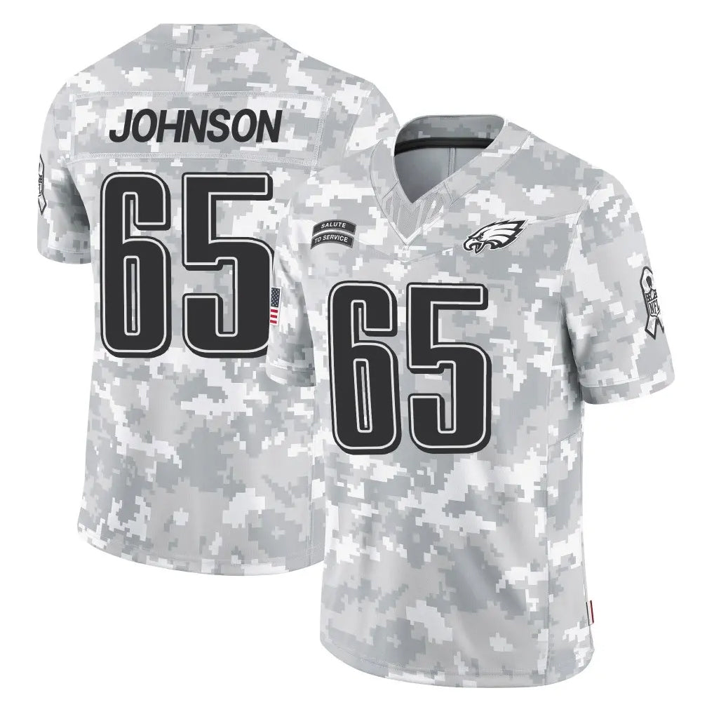 Kdoa P.Eagles #65 Lane Johnson Player Arctic Camo Salute to Service Limited Game Stitched Jerseys