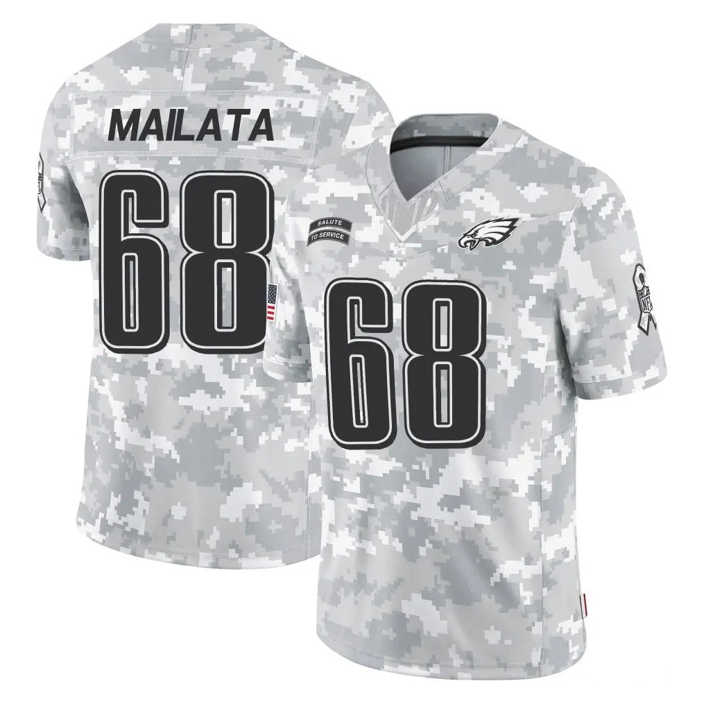 Kdoa P.Eagles #68 Jordan Mailata Player Arctic Camo Salute to Service Limited Game Stitched Jerseys