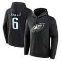 Kdoa P.Eagles #6 DeVonta Smith Player Black Pullover Hoodies Home Game Stitched Jerseys