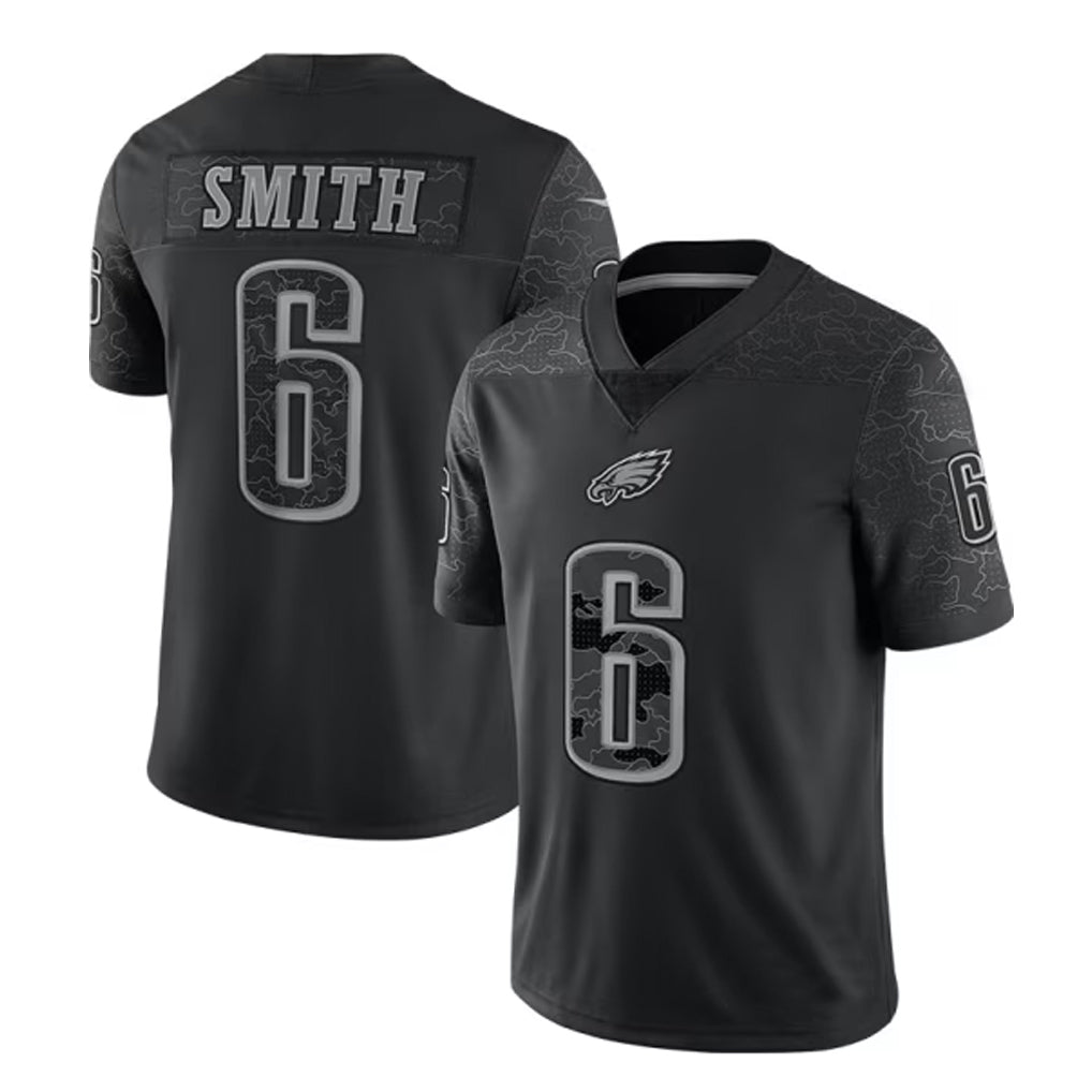 Kdoa P.Eagles #6 DeVonta Smith Player Black REFLECTIVE Limited Stitched Jerseys