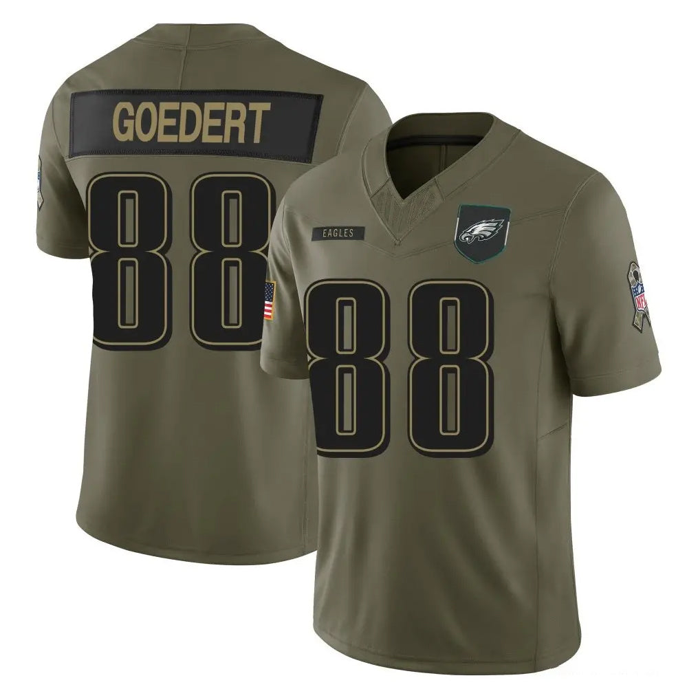 Kdoa P.Eagles #88 Dallas Goedert Player Olive 2025 Salute To Service Limited Stitched Jerseys