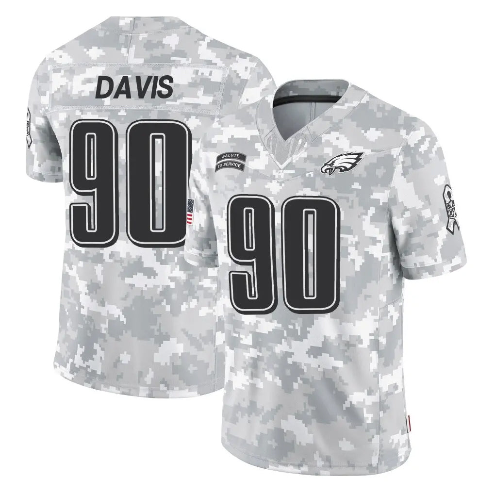 Kdoa P.Eagles #90 Jordan Davis Player Arctic Camo Salute to Service Limited Game Stitched Jerseys
