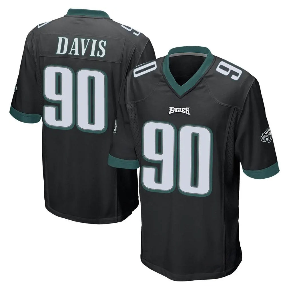 Kdoa P.Eagles #90 Jordan Davis Player Black Home Game Stitched Jerseys