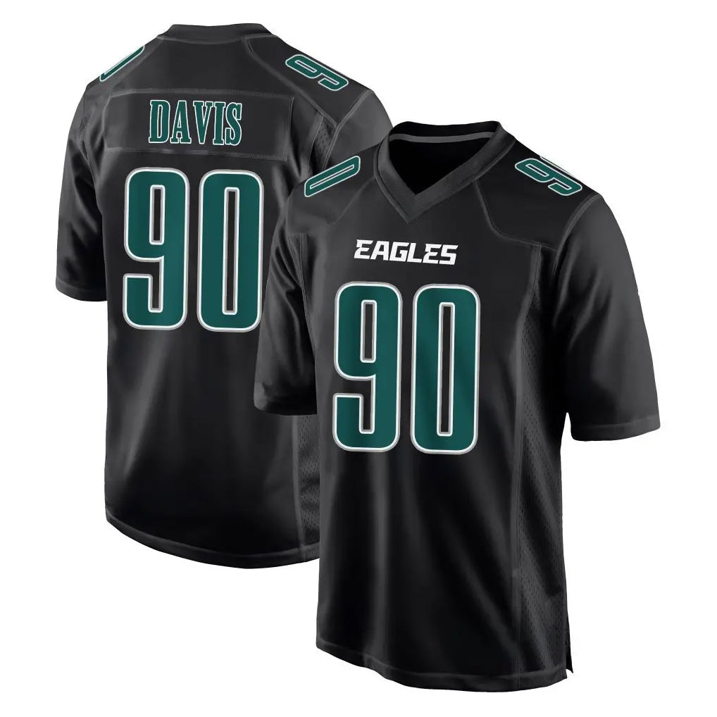 Kdoa P.Eagles #90 Jordan Davis Player Carbon Black Fashion Home Game Stitched Jerseys