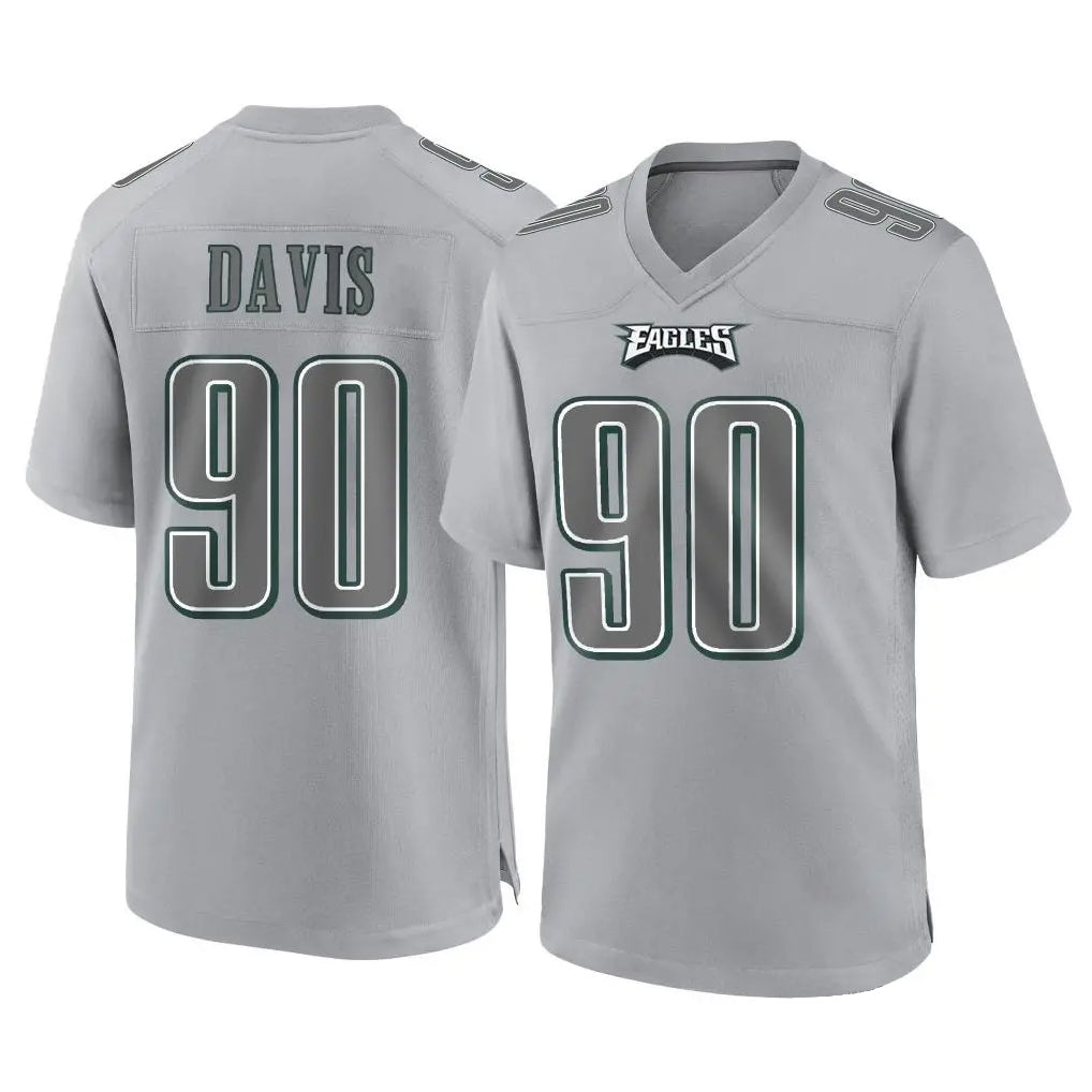 Kdoa P.Eagles #90 Jordan Davis Player Gray Atmosphere Fashion Home Game Stitched Jerseys