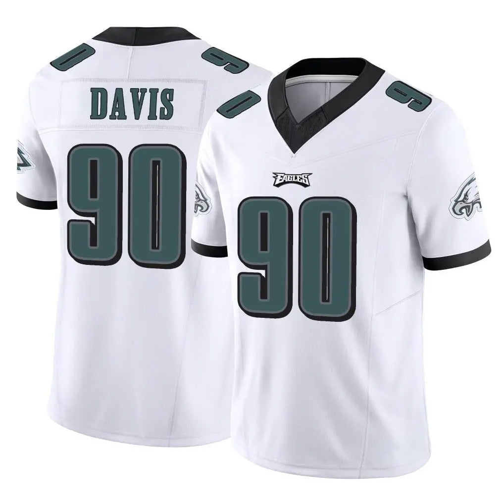 Kdoa P.Eagles #90 Jordan Davis Player White Limited Vapor F.U.S.E. Home Game Stitched Jerseys