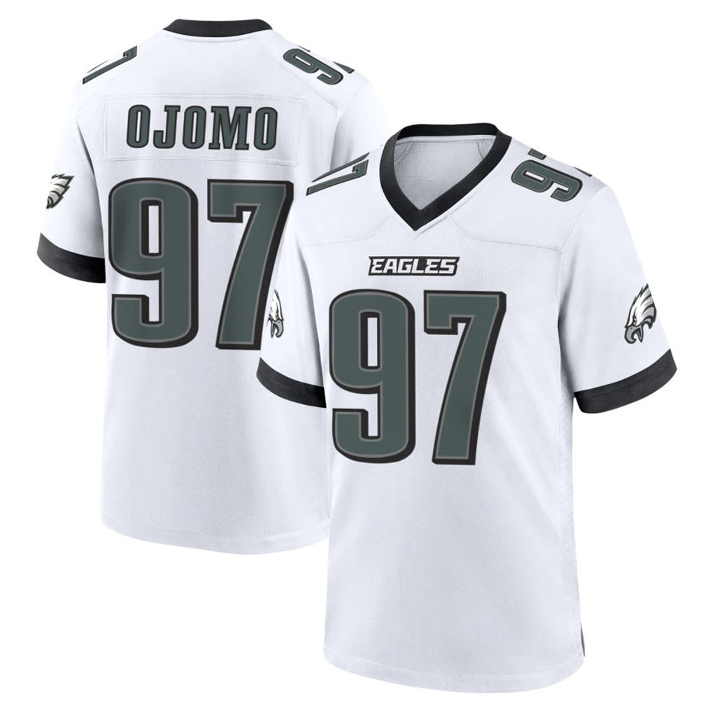 Kdoa P.Eagles #97 Moro Ojomo Player White Game Home Stitched Jerseys