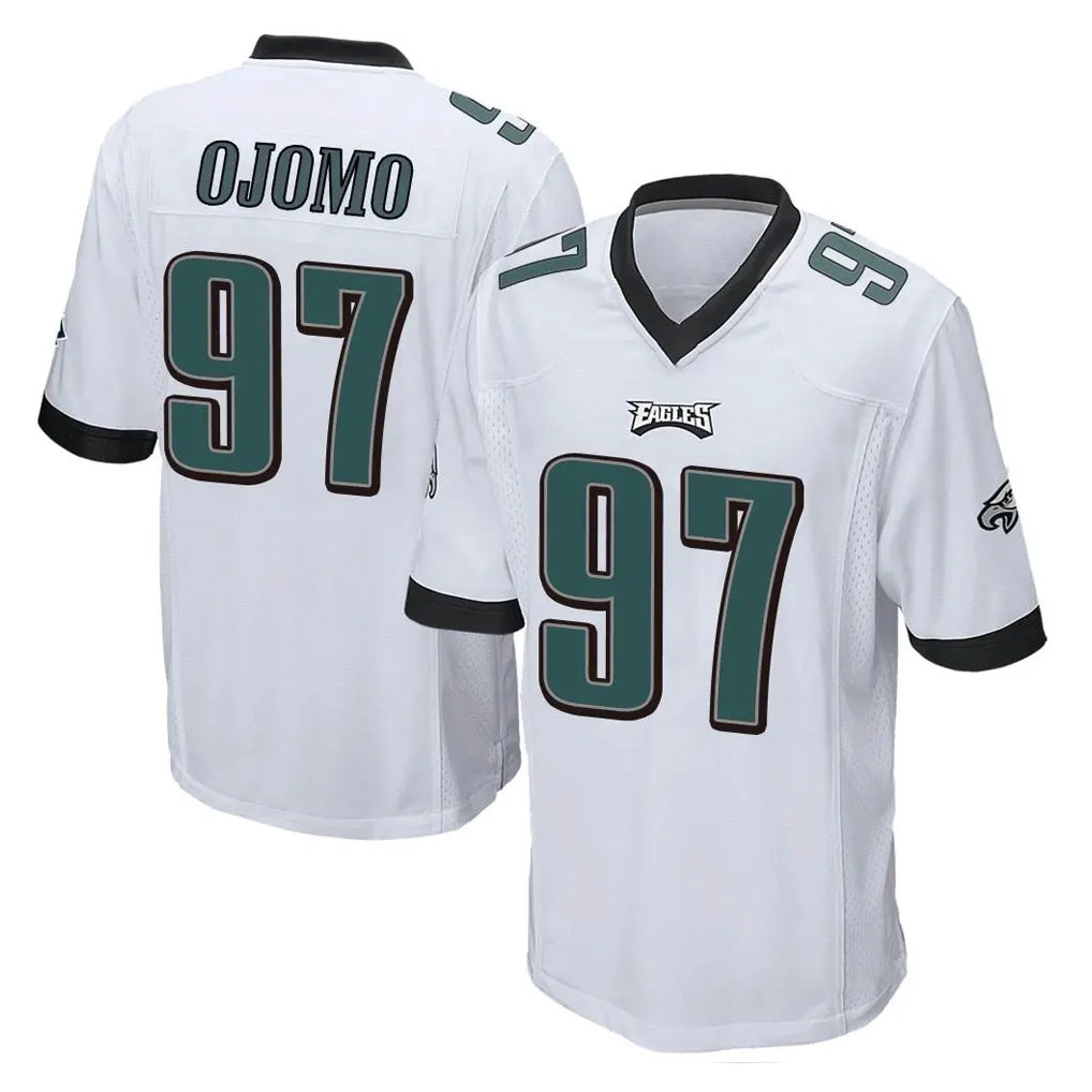 Kdoa P.Eagles #97 Moro Ojomo Player White Home Game Stitched Jerseys