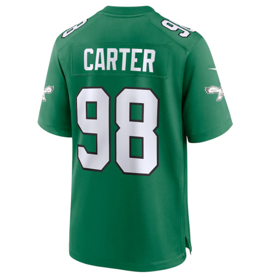 Kdoa P.Eagles #98 Jalen Carter Green Alternate Game American Stitched Jerseys