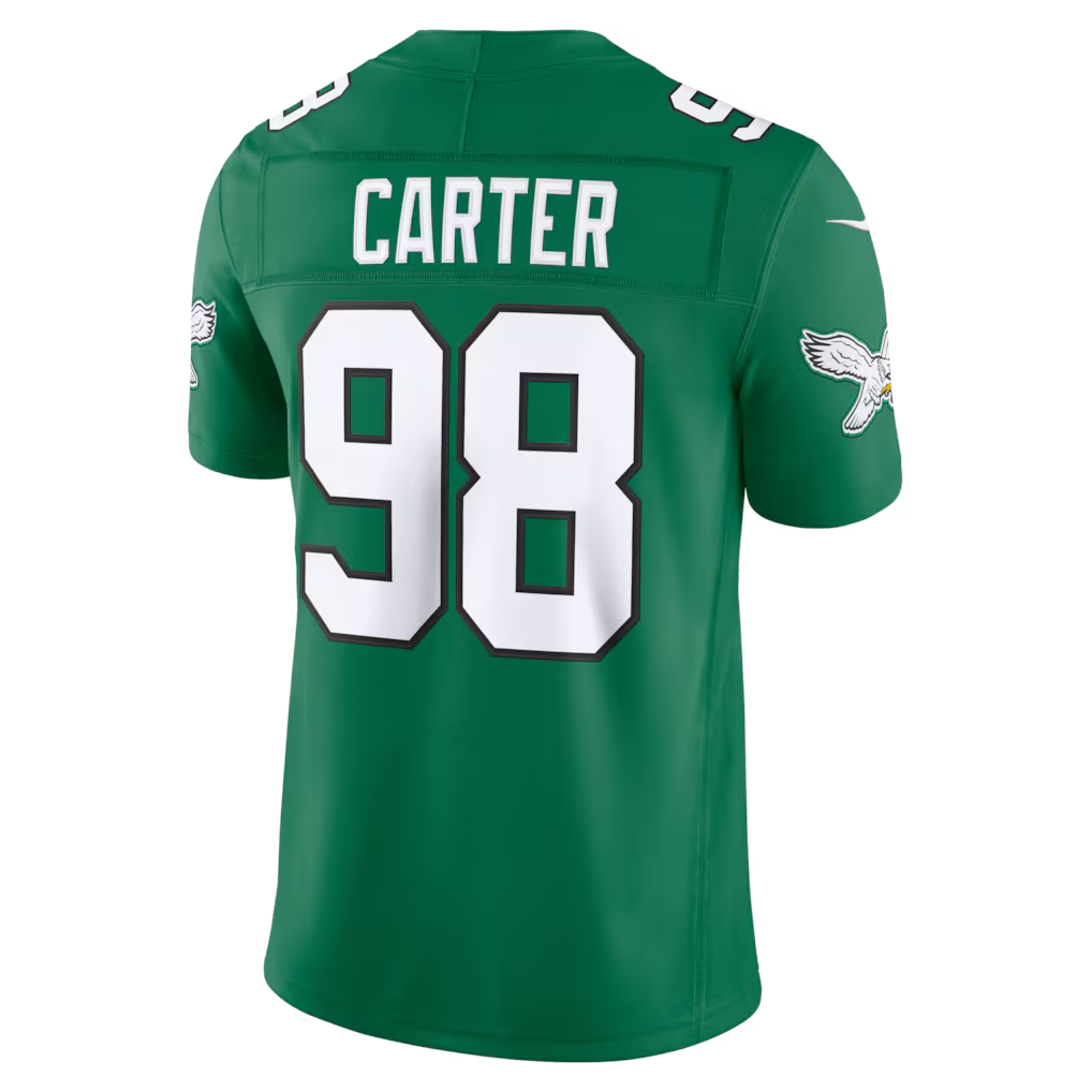 Kdoa P.Eagles #98 Jalen Carter Kelly Green Alternate Vapor F.U.S.E. Stitched Limited Jerseys