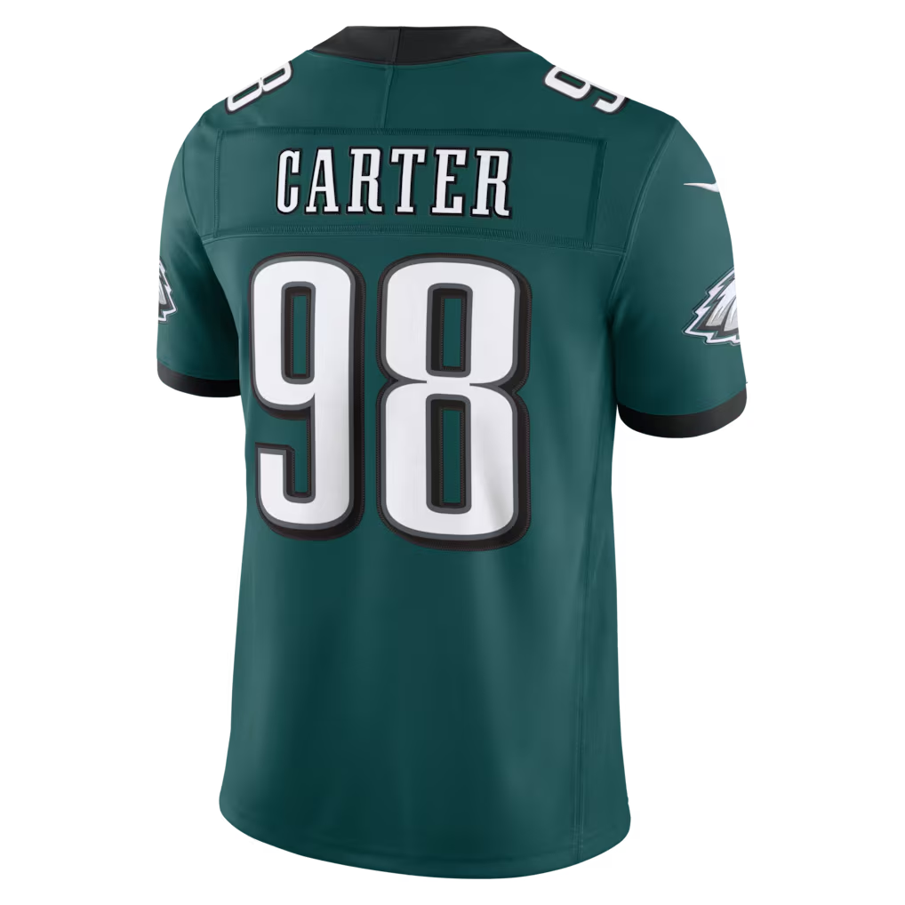 Kdoa P.Eagles #98  Jalen Carter Midnight Green Team Vapor F.U.S.E. Stitched Limited Jerseys