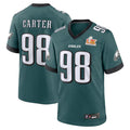 Kdoa P.Eagles #98 Jalen Carter Player Midnight Green Super Bowl LIX Game Stitched Jerseys