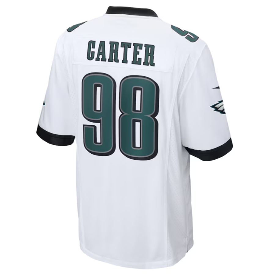 Kdoa P.Eagles #98 Jalen Carter White Game Jersey Stitched American Stitched Jersey