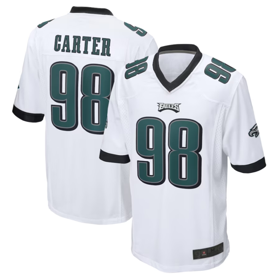 Kdoa P.Eagles #98 Jalen Carter White Game Stitched American Stitched Jerseys