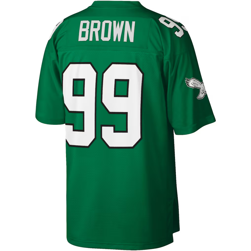 Kdoa P.Eagles #99 Jerome Brown Mitchell & Ness Kelly Green Legacy Replica Jersey