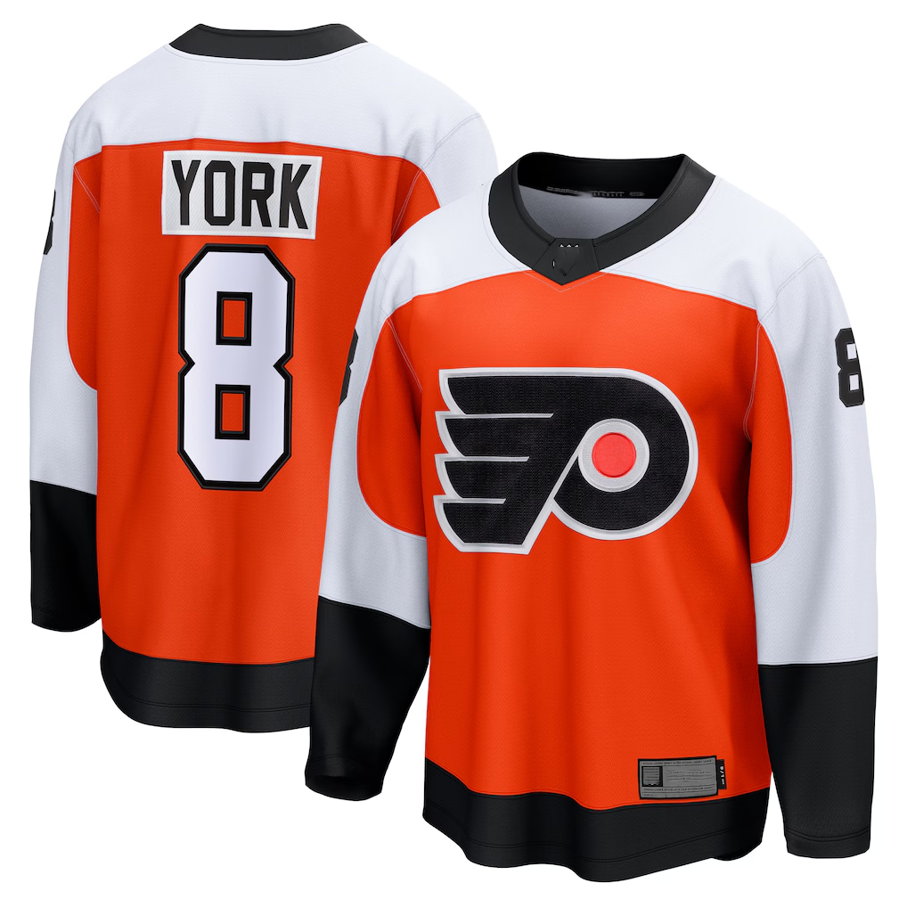 Kdoa P.Flyers #8 Cam York Orange Home Breakaway Jerseys