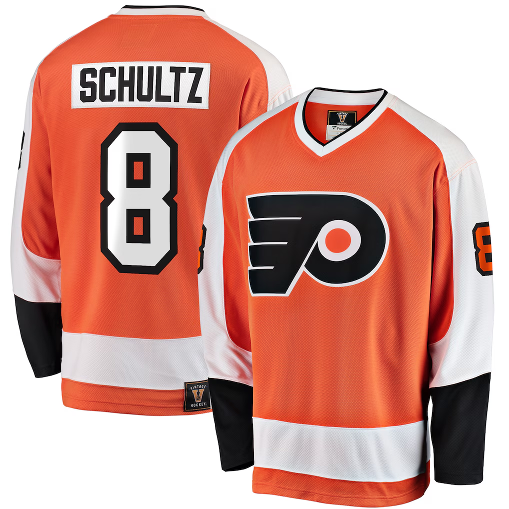 Kdoa P.Flyers #8 Dave Schultz Orange Premier Breakaway Retired Player Jerseys