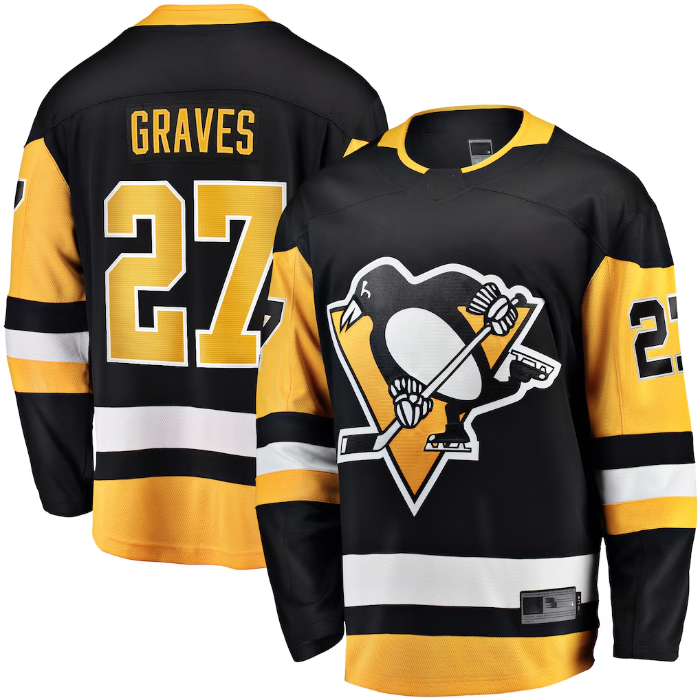 Kdoa P.Penguins #27 Ryan Graves Black Home Breakaway Jerseys