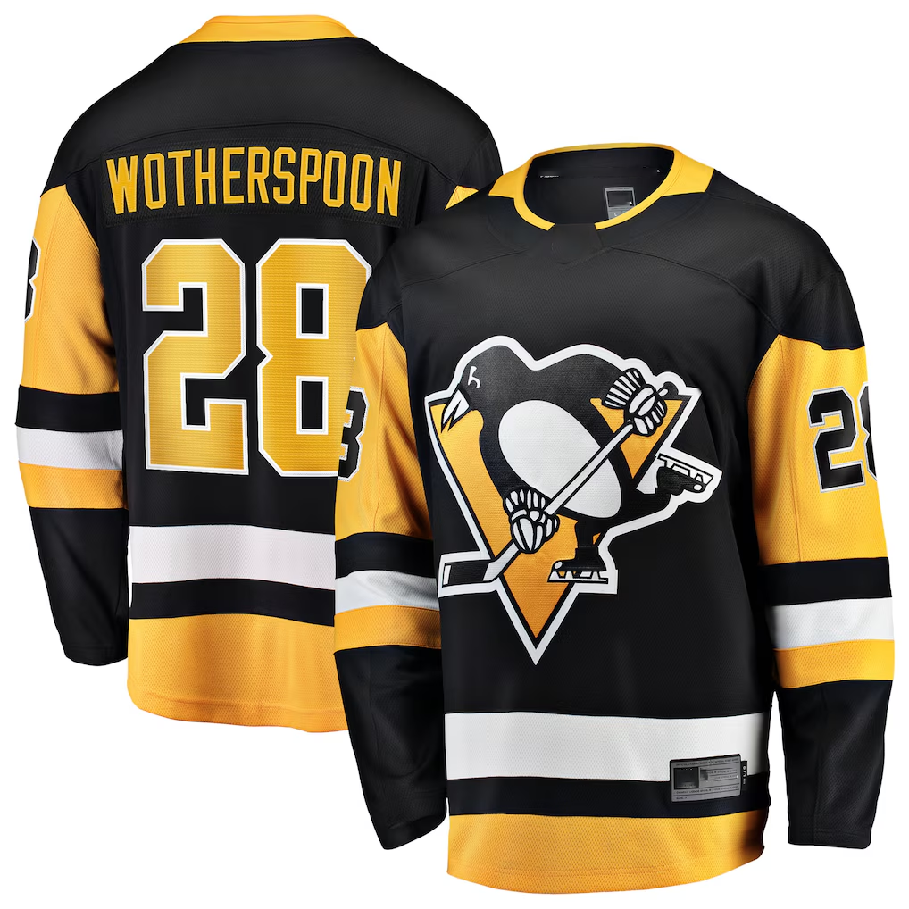 Kdoa P.Penguins #28 Parker Wotherspoon Black Home Breakaway Jerseys