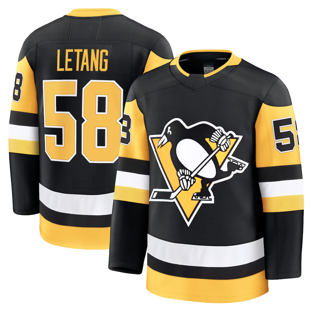 Kdoa P.Penguins #58 Kris Letang Black Home Premium Jerseys