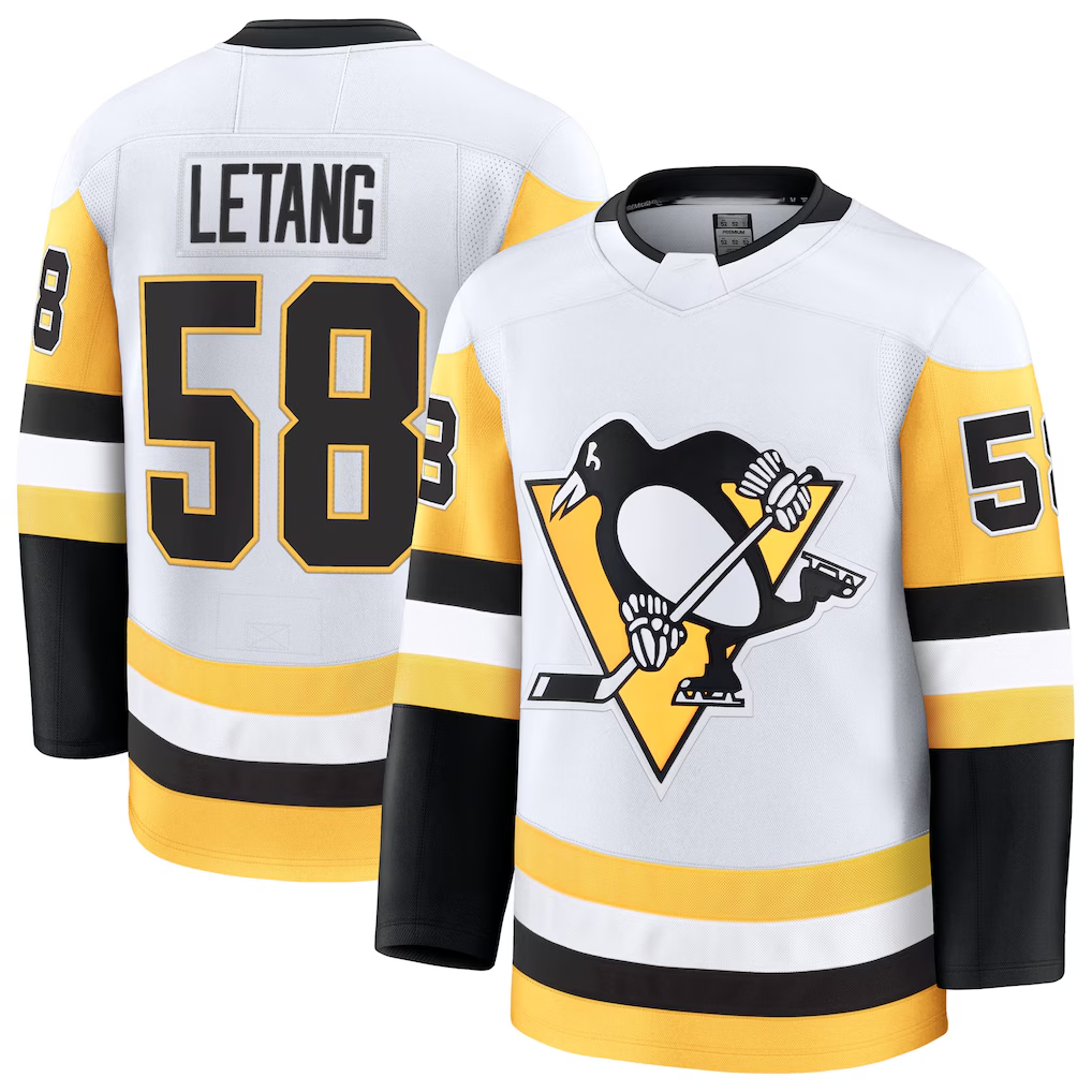 Kdoa P.Penguins #58 Kris Letang White Premium Jerseys