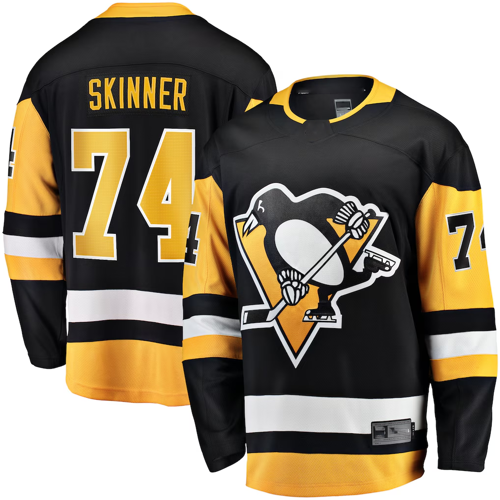 Kdoa P.Penguins #74 Stuart Skinner Black Home Breakaway Jerseys