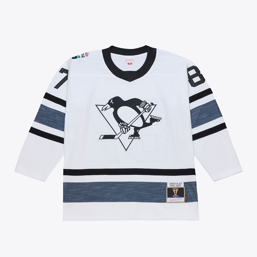 Kdoa P.Penguins #87 Sidney Crosby Mitchell & Ness White 2019 All-Star Game Power Play Jerseys