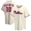 Kdoa P.Phillies #10 J.T. Realmuto Player Cream Home Game Stitched Jerseys