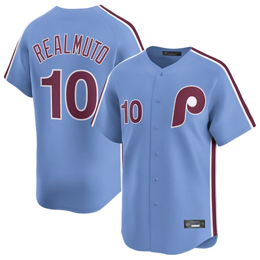 Kdoa P.Phillies #10 J.T. Realmuto Player Light Blue Home Limited Stitched Jerseys