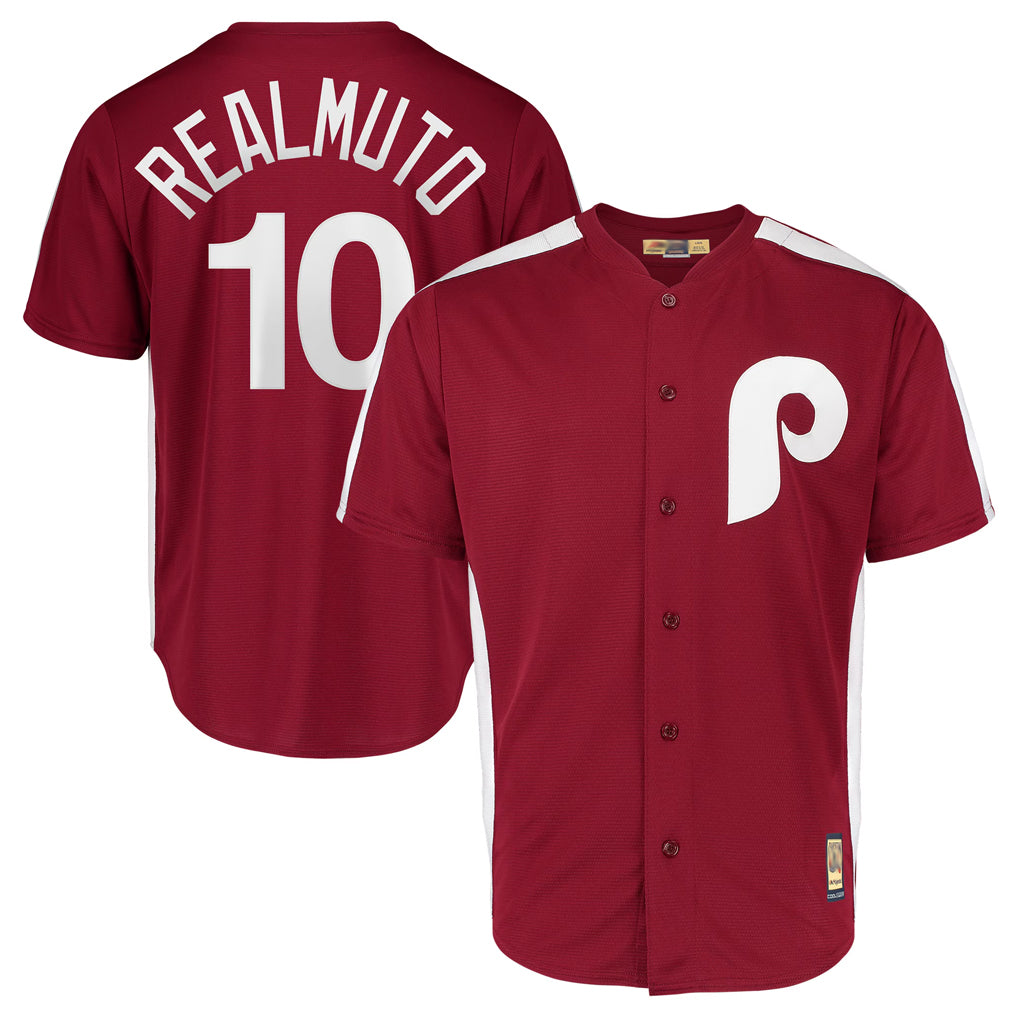 Kdoa P.Phillies #10 J.T. Realmuto Player Red Cooperstown Collection Limited Home Stitched Jerseys