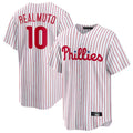 Kdoa P.Phillies #10 J.T. Realmuto Player White Home Game Stitched Jerseys
