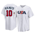 Kdoa P.Phillies #10 J.T. Realmuto Player White USA World Classic Home Game Stitched Jerseys