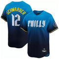 Kdoa P.Phillies #12 Kyle Schwarber Player Blue City Connect Home Limited Stitched Jerseys