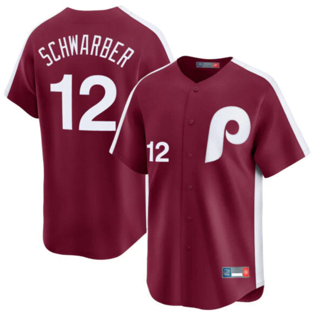 Kdoa P.Phillies #12 Kyle Schwarber Player Red Cooperstown Collection Limited Home Stitched Jerseys