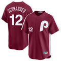 Kdoa P.Phillies #12 Kyle Schwarber Player Red Cooperstown Collection Limited Home Stitched Jerseys