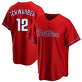 Kdoa P.Phillies #12 Kyle Schwarber Player Red Home Game Stitched Jerseys