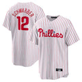 Kdoa P.Phillies #12 Kyle Schwarber Player White Home Game Stitched Jerseys