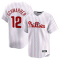 Kdoa P.Phillies #12 Kyle Schwarber Player White Home Limited Stitched Jerseys