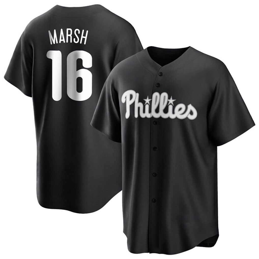 Kdoa P.Phillies #16 Brandon Marsh Player Black Alt Fashion Home Game Stitched Jerseys