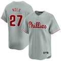 Kdoa P.Phillies #27 Aaron Nola Player Gray Home Limited Stitched Jerseys