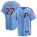 Kdoa P.Phillies #27 Aaron Nola Player Light Blue Home Game Stitched Jerseys