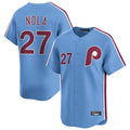 Kdoa P.Phillies #27 Aaron Nola Player Light Blue Home Limited Stitched Jerseys