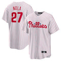 Kdoa P.Phillies #27 Aaron Nola Player White Home Game Stitched Jerseys